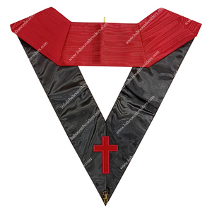 Col brodé du 18ème degré du Rite Écossais maçonnique AASR, accessoire vestimentaire artisanal - Product Image 2