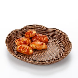 Regalo de Navidad, Bandeja de Lujo Tejida a Mano con Ratán y Conchas Marinas, Plato Redondo para Servir, Artesanía, Decoración de Mesa Estilo Boho Chic - Product Image 3