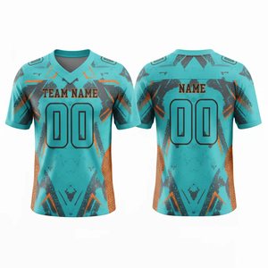 Camiseta de Fútbol Americano Personalizada para Hombre, Cuello en V, Manga Corta, Impresión Sublimada, Nombre del Equipo, Número 00, Absorbe la Humedad, Transpirable - Product Image 6