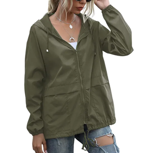 เสื้อกันฝนของผู้หญิงผ้าโพลีเอสเตอร์น้ำหนักเบากันน้ำเสื้อกันลมมีฮู้ดเสื้อคลุมเดินทางกลางแจ้ง2026 - Product Image 3