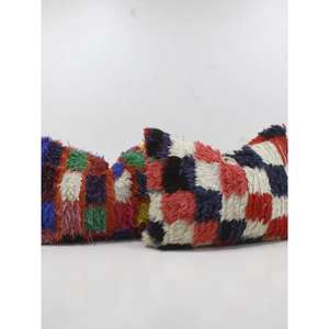 Funda de Almohada Marroquí Hecha a Mano, Funda de Cojín Tradicional Bereber, Cojín Decorativo Boho para Sofá, Almohada Decorativa de Algodón para el Hogar - Product Image 1