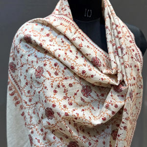 <b>Pashmina</b> wool Kashmiri <b>Shawl</b> with wool Fabric Solid Pattern Traditional Embroidery Breathable for Winter Events Ethnic Looks - Product Image 1