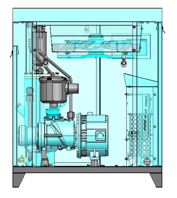 Inversor de frecuencia PM de una sola etapa TC Compresor de aire de tornillo de tipo compacto refrigerado por aceite para 7,5 15 22 37KW