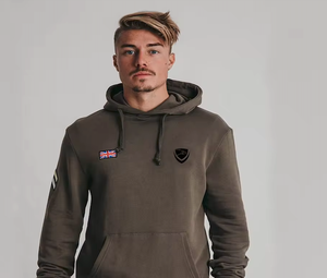 เสื้อฮู้ดผ้าเฟรนซ์เทอร์รี่สำหรับผู้ชายย้อมสีธรรมดาสีเขียวมะกอก2025ฤดูหนาว - Product Image 4