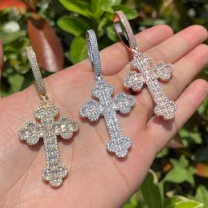 Iced Out Baguette Cut Moissanite Diamond <b>Cross</b> Pendant Luxury Hip Hop Jewelry Stylish <b>Necklace</b> Gift <b>For</b> Men & <b>Women</b> - Product Image 4