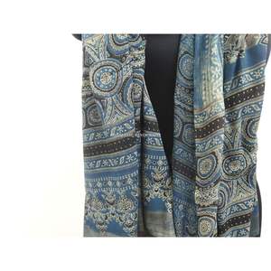 Vente en gros 100% coton tissu imprimé Ajrakh teinture naturelle main bloc Hijab écharpe douce et confortable Dupatta - Product Image 5