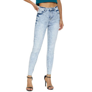 Pantalon large décontracté en denim cargo pour femme, hiver, 100% coton, taille élastique, service OEM - Product Image 1