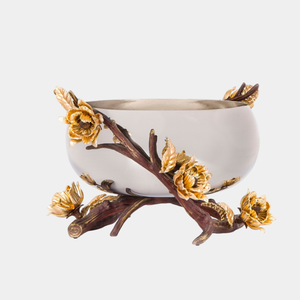 Cuenco para servir alimentos de diseño estándar con base de flores, cuenco para servir frutas de forma redonda y cuenco para servir platos de nueces - Product Image 6