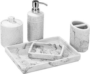 Handmade resin <b>bathroom</b> <b>set</b> for home décor Modern resin <b>bathroom</b> accessories <b>set</b> Resin <b>bathroom</b> <b>set</b> with <b>soap</b> <b>dispenser</b> - Product Image 3