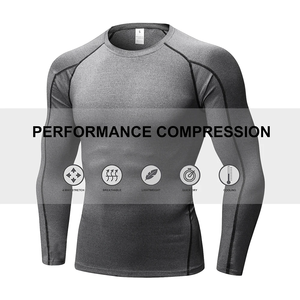 Ensemble chemises et pantalons de compression pour hommes Gym Survêtement de fitness à séchage rapide Couche de base à manches longues 100% coton Yoga Sport Run Suits - Product Image 2