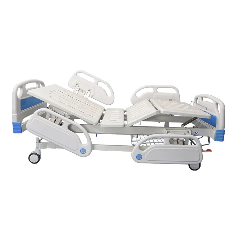 Cama de enfermagem dupla 11 promoção manual, cama de aço inoxidável rocker, cama médica hospital