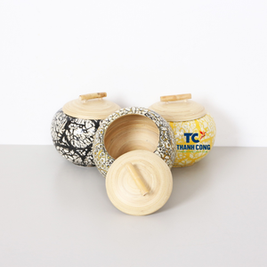 Boîte cadeau en bambou faite à la main incrustation de coquille d'œuf artisanat élégant parfait pour le cadeau de vacances du Ramadan Eid et l'utilisation décorative de style islamique - Product Image 2