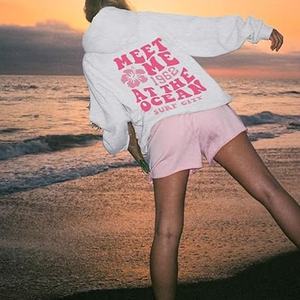 Sweat à capuche en coton imprimé avec logo personnalisé, imprimé en relief de haute qualité, lourd, surdimensionné, taille plus, pull pour femmes - Product Image 4