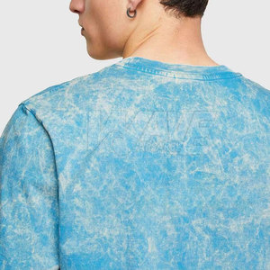 T-shirt à manches courtes délavé à l'acide pour hommes sur mesure 100% coton vêtements d'été de haute qualité dans des couleurs personnalisées - Product Image 5