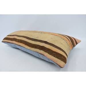 16x36 Inch Luxury Bohemian Beige Striped Wool Pillow Woven <b>Vintage</b> Fluffy Square Accent Cushion <b>Bedding</b> 18x18 Decorative Cushion - Product Image 5