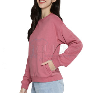 Sweat-shirts pour femmes d'hiver fabriqués au Pakistan-Couleur unie Respirant Imprimé personnalisé sur le devant Polyester/coton - Product Image 2