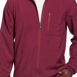 Nouveau style de blouses d'hôpital, uniformes d'infirmière, blouses ajustées pour hommes, blouses médicales en spandex, veste de travail de couleur bordeaux - Product Image 5