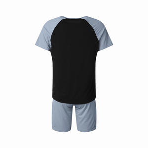 Conjunto de verano para hombres adultos de alta calidad, jersey de Color gris y negro, cuello redondo, Suite de verano para correr y entrenar - Product Image 2