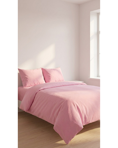 Wholesale <b>Double</b> Size Poly Cotton Duvet Cover Set | Soft Breathable Solid <b>Pink</b> <b>Bedding</b> Set | OEM ODM Private Label Manufacturer - Product Image 4