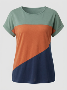 Camiseta de Manga Corta para Mujer, Diseño y Logotipo Personalizados de Primera Calidad, Color Sólido Informal, Estilo Urbano, Ligera para Verano - Product Image 4