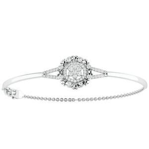 Elegante pulsera de plata de ley 925 con inspiración floral y botánica con diamante circón regalo de joyería para fiesta de boda para mujer - Product Image 5