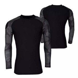 Chemises de compression pour hommes 100% Polyester Contraste Athlétique Gym MMA Rash Guard Chemises à manches longues pour hommes Vêtements de sport Rash Guard - Product Image 6