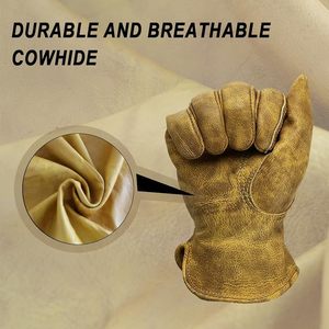 Guantes de trabajo de cuero OEM, guantes de trabajo de jardín de cuero de vaca de seguridad para hombres/mujeres - Product Image 3