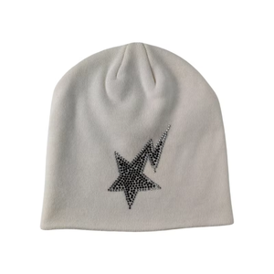 Bonnets d'hiver tricotés en caoutchouc à impression personnalisée en coton noir ajusté pour le ski avec broderie de voleur à logo Bonnet Hobo roulé - Product Image 3