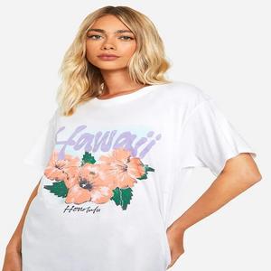 Camiseta de gran tamaño con gráfico de Honolulu para mujer de calidad superior, corte holgado para invierno, estampado personalizado en tela de punto - Product Image 3
