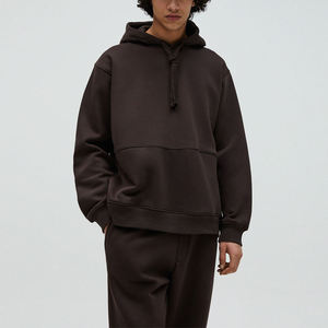 Capuche Marron Personnalisé Léger Uni Workout Hoodies Manches Longues 60% Coton 40% Polyester Marron Hoodies Unisexe - Product Image 1