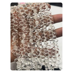 Tinh thể tự nhiên thạch anh AAA lớp sang trọng Mặt briolette Giọt Nước Mắt Hạt 8 inch <span class=keywords><strong>Strand</strong></span> Kích thước 8 10 mét cho thiết kế đồ trang sức thủ công - Product Image 5