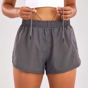 Short d'entraînement à séchage rapide pour femme Sport Layer Taille élastique Short de course actif avec poches - Product Image 4