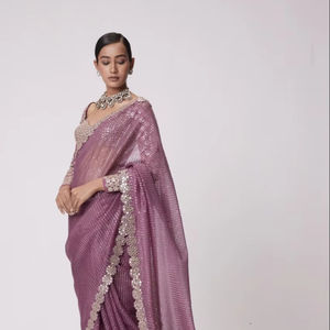 Indian Boutique Designer Elegante Fancy Faux Georgette Saree Exclusivo Elegante Blusa Étnica Última Moda Ropa de Fiesta Nupcial - Product Image 1