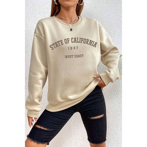 Women's Pullover Sweatshirt 100% Cotton Fleece <b>Long</b> <b>Sleeves</b> <b>Thermal</b> Regular Fit Casual Fashionable <b>Top</b> - Product Image 1