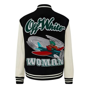 Veste universitaire sur mesure en gros, corps en laine avec manches en cuir, OEM/ODM accepté - Product Image 5