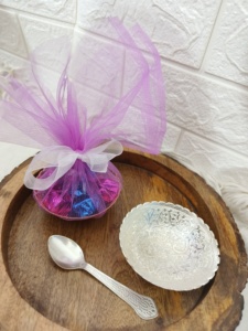 Gift Bowl Spoon Set With Beautiful Gifting <b>Wrap</b> Indian <b>Wedding</b> Return Favor Diwali Gift Jewellery Box Housewarming Party Event - Product Image 4