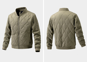 Chaqueta Casual de Invierno para Hombre, de Tela de Lona, Cálida, Cortavientos, con Cierre de Cremallera, Cuello Alto, Holgada y Moderna, de Poliéster/Nailon - Product Image 2