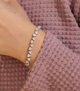Moissanite diamond Tennis Bracelet 6mm Width in Stock Tennis Bracelet 925 Sterling <b>Silver</b> Fashion bracelet Jewelry <b>for</b> <b>Women</b> - Product Image 2