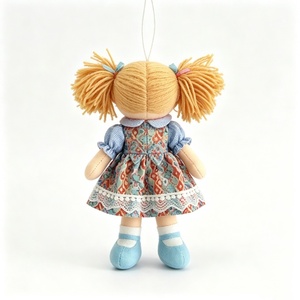 customized Soft Fabric Girl Plush <b>Doll</b>,Vintage Pigtail Cloth Rag <b>Doll</b>,Retro Cottagecore Textile <b>Doll</b> - Product Image 2