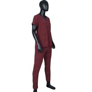 2025 vente chaude de haute qualité Spandex rayonne Polyester à manches courtes col en v pantalon droit médical femmes gommage ensemble - Product Image 2