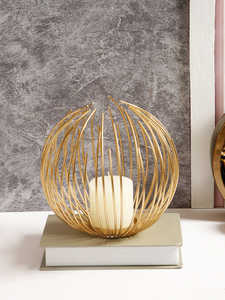 Porte-bougie en fil métallique, décoration minimaliste pour la maison, support de bougie, accent artistique moderne pour un éclairage d'ambiance doux et chaleureux - Product Image 3