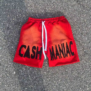 กางเกงขาสั้นผ้าเกล็ดปลาสำหรับผู้ชายผ้า100% ปักลายปักแอซิดผ้าฟริตเตอร์รี่สำหรับฤดูร้อนกำหนดได้เอง2024 - Product Image 2