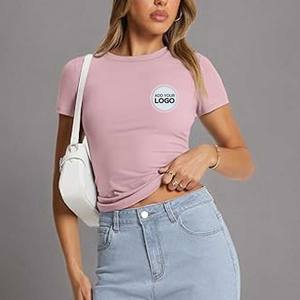 Camiseta Ecológica de Manga Larga para Mujer, Cuello Redondo, Básica, Lisa, Ajustada - Product Image 3