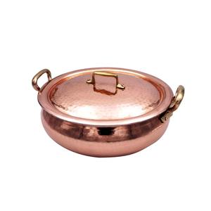 <b>Hot</b> Sell copper polished steel casserole handcraft modern kitchen dining countertop dish server vintage style embossed casserole - Product Image 3