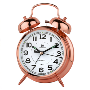 Justaminute <b>Alarm</b> Clock Copper Analog Quartz Desk Clock With Bells - Product Image 2