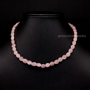 Collier de perles de morganite véritable ovale lisse Perles de morganite naturelle pour la fabrication de bijoux Collier de morganite - Product Image 6