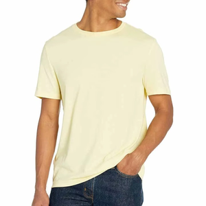 T-shirt basique en coton uni pour homme, tissu doux et confortable, production en gros - Product Image 1