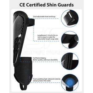 Protège-tibias professionnels avec couverture complète pour les combats, l'entraînement et la compétition Protège-tibias en cuir PU avec rembourrage léger - Product Image 4