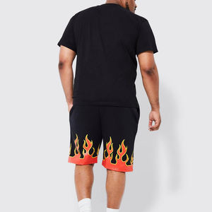 Pantalones Cortos de Felpa Francesa de Alta Calidad para Hombre, con Cordón de Lujo, Diseño de Moda, Impresión Personalizada DTG, Estilo Deportivo con Llamas - Product Image 6