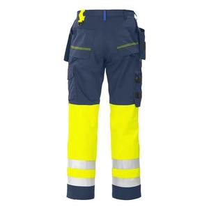 Pantalon de travail bleu marine personnalisé pour homme avec bandes réfléchissantes et plusieurs poches pour une utilisation sécurisée et protectrice - Product Image 2